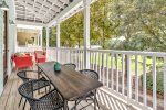 The second floor porch is a guest favorite for afternoon reading overlooking the beautiful park.
